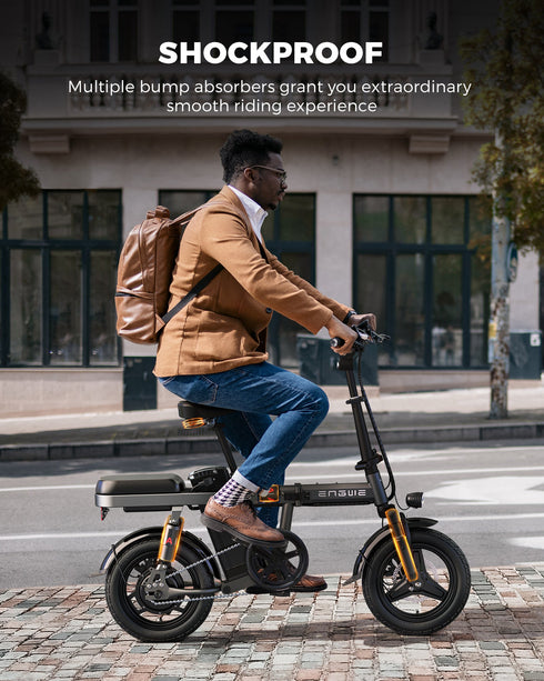 ENGWE T14 350W 20 MPH Bicicleta eléctrica de viaje compacta y plegable